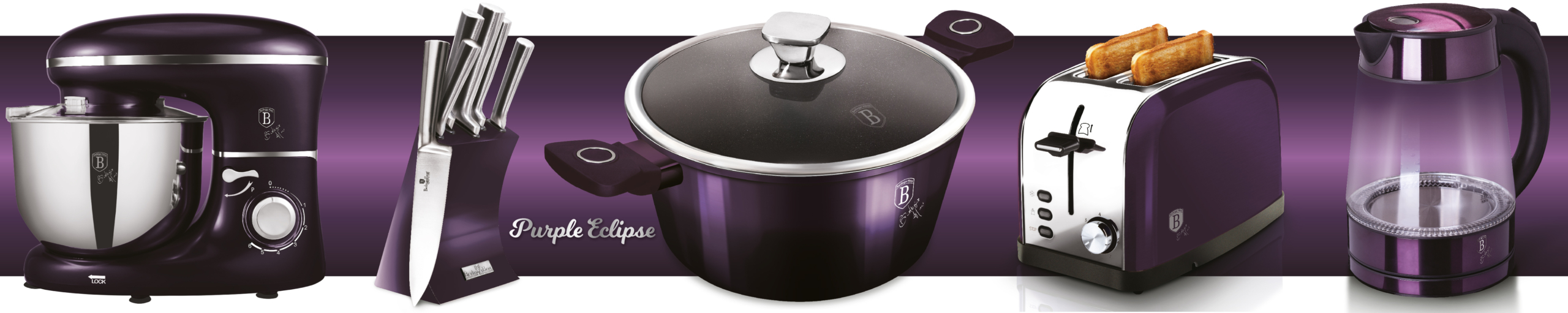 BerlingerHaus Purple Eclipse Collection termék család oldal a főbb konyhai termékekkel