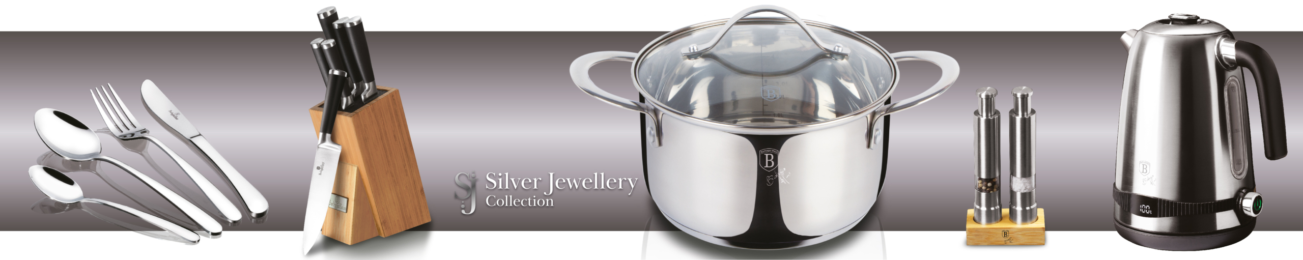BerlingerHaus Silver Jewellery Collection termék család oldal a főbb konyhai termékekkel