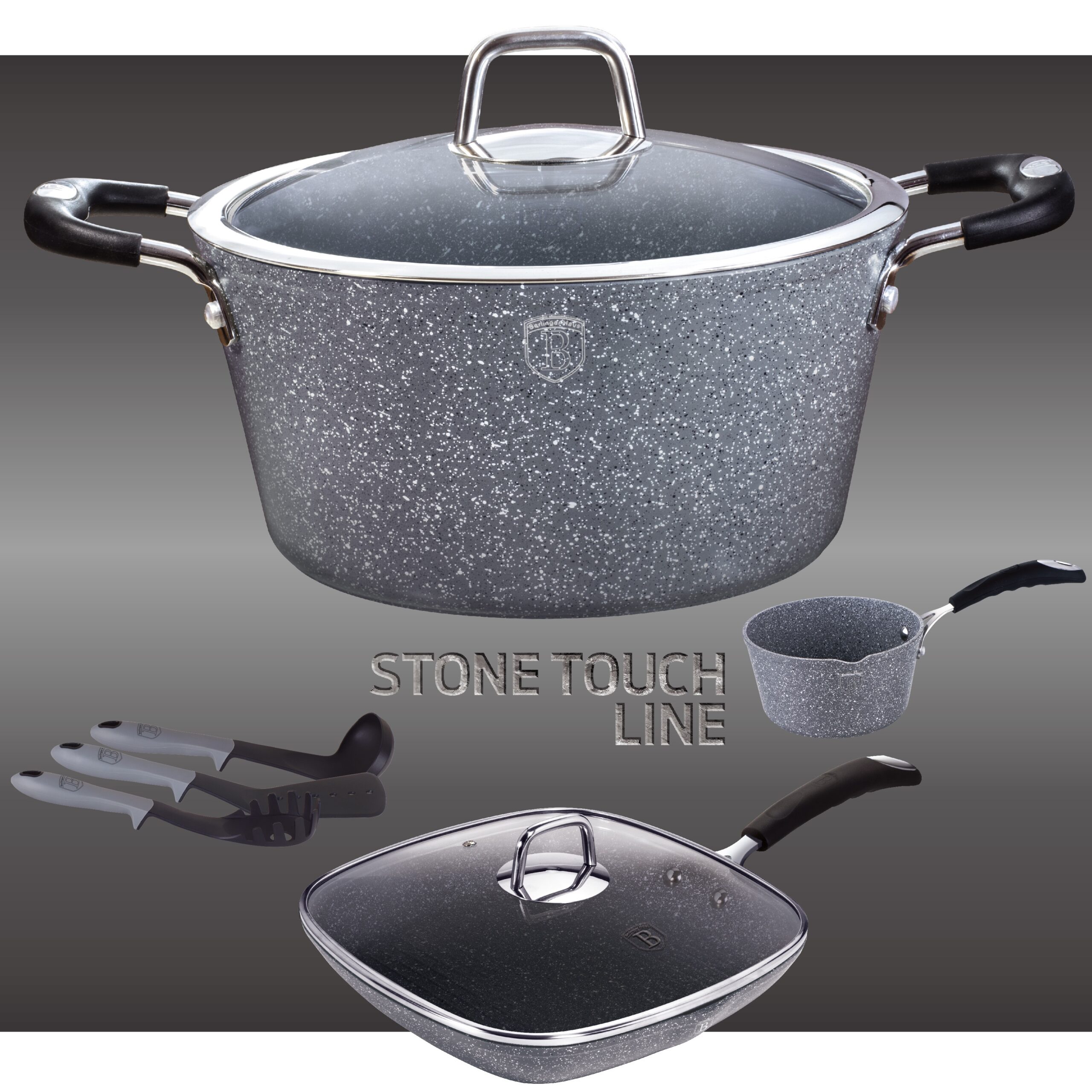 BerlingerHaus Stone Touch Line termék család oldal a főbb konyhai termékekkel